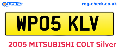 WP05KLV are the vehicle registration plates.