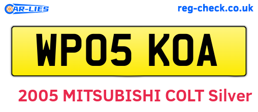 WP05KOA are the vehicle registration plates.