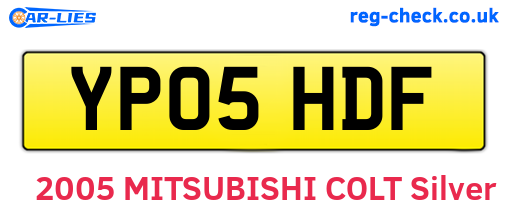 YP05HDF are the vehicle registration plates.