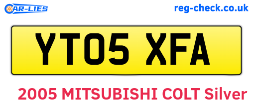 YT05XFA are the vehicle registration plates.