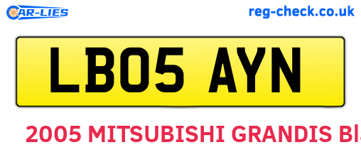 LB05AYN are the vehicle registration plates.