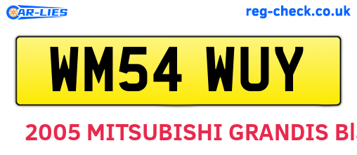 WM54WUY are the vehicle registration plates.