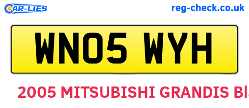 WN05WYH are the vehicle registration plates.