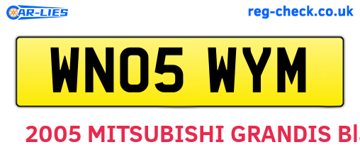 WN05WYM are the vehicle registration plates.