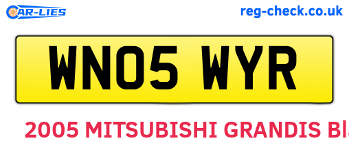 WN05WYR are the vehicle registration plates.