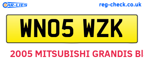 WN05WZK are the vehicle registration plates.