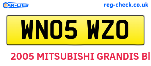 WN05WZO are the vehicle registration plates.
