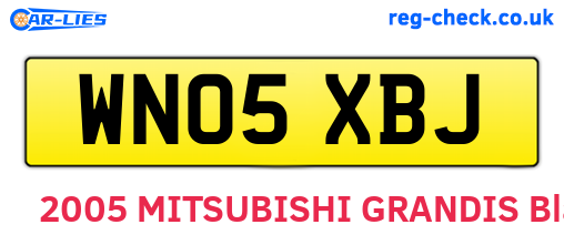 WN05XBJ are the vehicle registration plates.