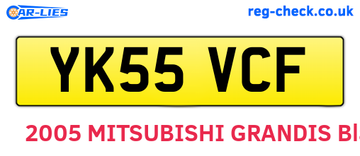 YK55VCF are the vehicle registration plates.