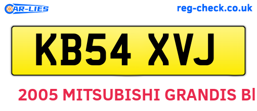 KB54XVJ are the vehicle registration plates.