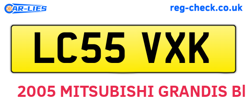 LC55VXK are the vehicle registration plates.