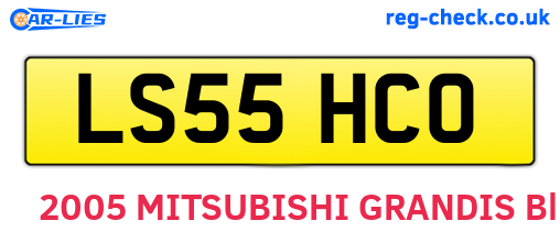 LS55HCO are the vehicle registration plates.