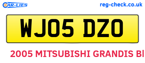 WJ05DZO are the vehicle registration plates.