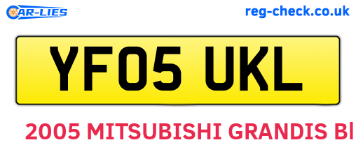 YF05UKL are the vehicle registration plates.