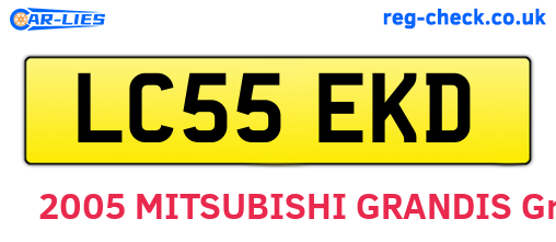 LC55EKD are the vehicle registration plates.
