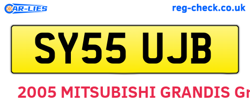 SY55UJB are the vehicle registration plates.