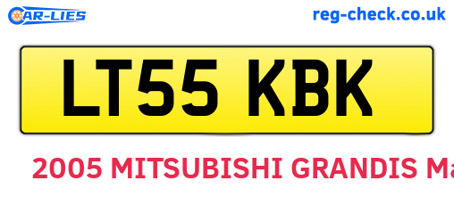 LT55KBK are the vehicle registration plates.