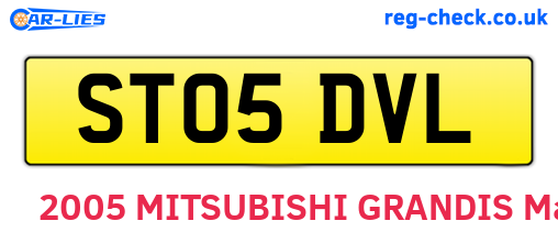 ST05DVL are the vehicle registration plates.