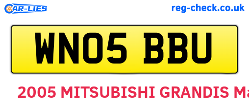 WN05BBU are the vehicle registration plates.