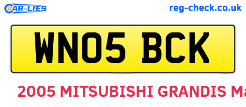 WN05BCK are the vehicle registration plates.