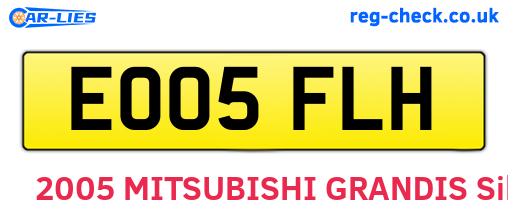 EO05FLH are the vehicle registration plates.