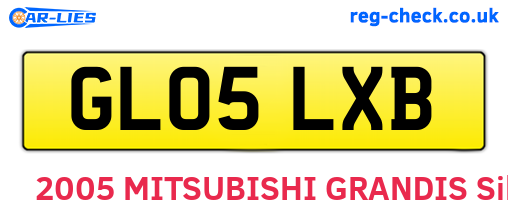 GL05LXB are the vehicle registration plates.