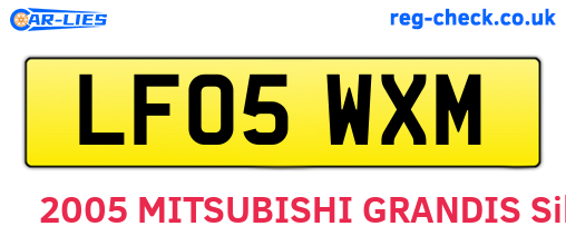 LF05WXM are the vehicle registration plates.