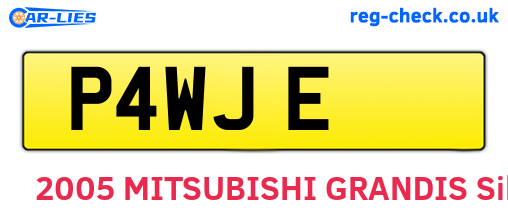 P4WJE are the vehicle registration plates.