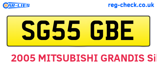 SG55GBE are the vehicle registration plates.