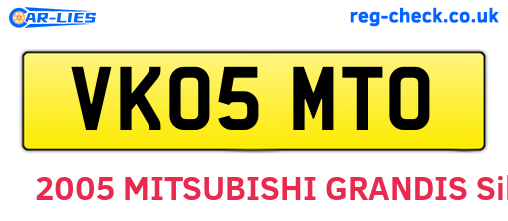VK05MTO are the vehicle registration plates.