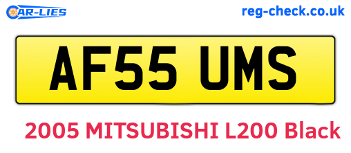 AF55UMS are the vehicle registration plates.