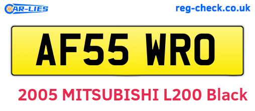 AF55WRO are the vehicle registration plates.