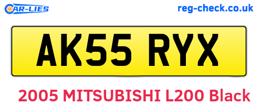 AK55RYX are the vehicle registration plates.