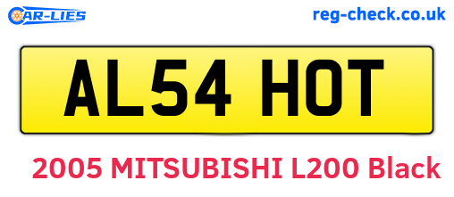 AL54HOT are the vehicle registration plates.