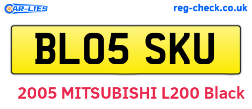 BL05SKU are the vehicle registration plates.