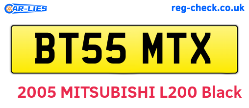 BT55MTX are the vehicle registration plates.