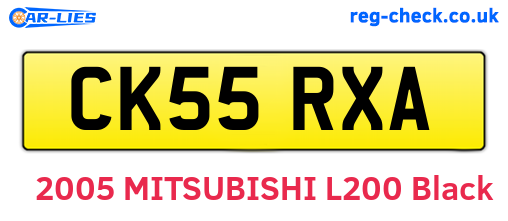 CK55RXA are the vehicle registration plates.