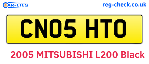 CN05HTO are the vehicle registration plates.