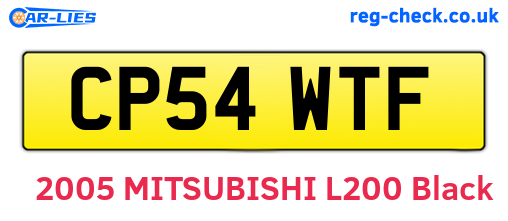 CP54WTF are the vehicle registration plates.