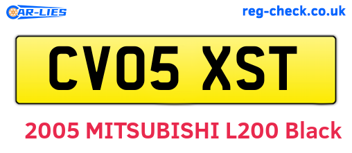CV05XST are the vehicle registration plates.