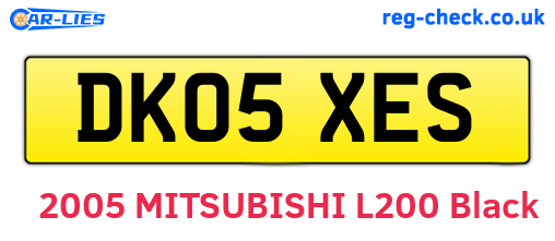 DK05XES are the vehicle registration plates.