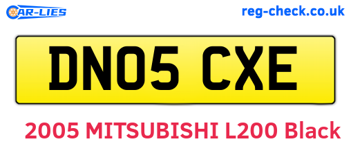 DN05CXE are the vehicle registration plates.
