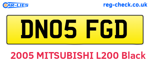DN05FGD are the vehicle registration plates.