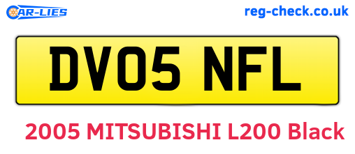 DV05NFL are the vehicle registration plates.