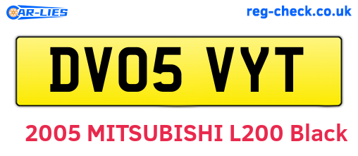 DV05VYT are the vehicle registration plates.
