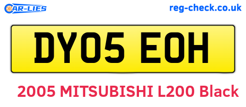 DY05EOH are the vehicle registration plates.