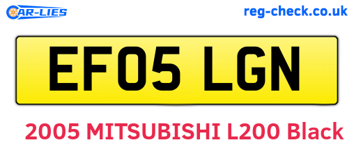 EF05LGN are the vehicle registration plates.