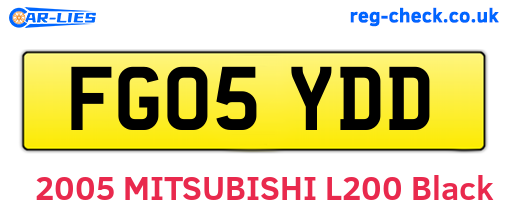 FG05YDD are the vehicle registration plates.