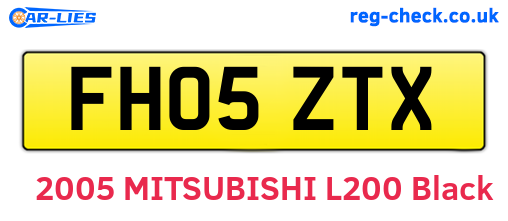 FH05ZTX are the vehicle registration plates.