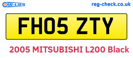 FH05ZTY are the vehicle registration plates.